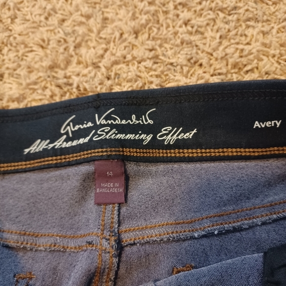 Gloria Vanderbilt Womens Avery Pull On Slim Leg Mid-Rise Blue Jean Pants - Picture 6 of 11